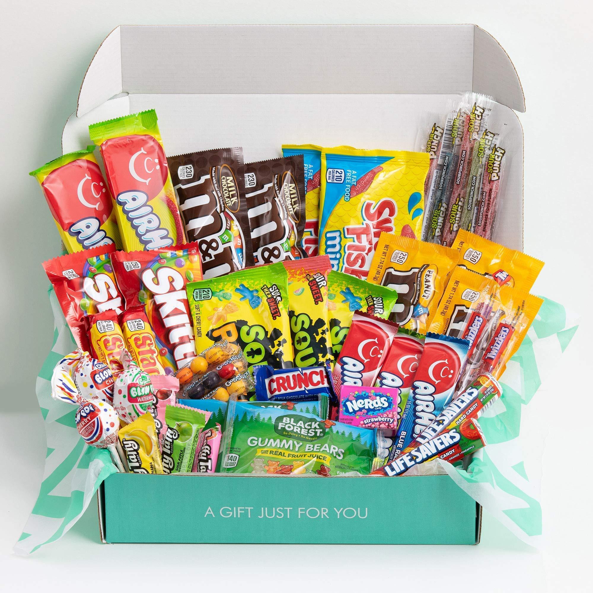 The Care Crate Co. The Care Crate Ultimate Candy Snack Box Care Package ( 40 piece Candy Snacks) Includes 20 Full Size Candies - Starburst, Skittles, Twizzlers & More!