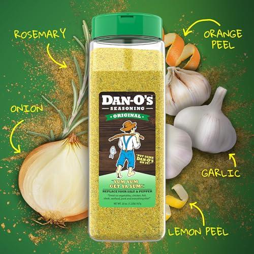Dan-O's Dan-O\'s Original Seasoning - Great on Chicken, Meats, Veggies - All-Purpose, All-natural, Sugar Free, Zero Calorie, Savory Seasoning for Cooking Anything, marinade, rub, dips - Large bottle (20oz)