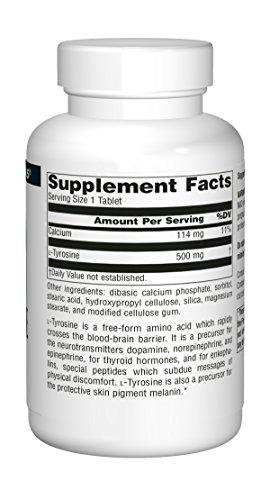 Source Naturals Source Naturals L-Tyrosine 500mg Free Form Amino Acid - 100 Tablets (Pack of 3)