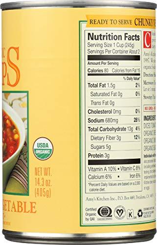 Amy\'s Amy\'s Organic Chunky Vegetable Soup, Low Fat, 14.3-Ounce