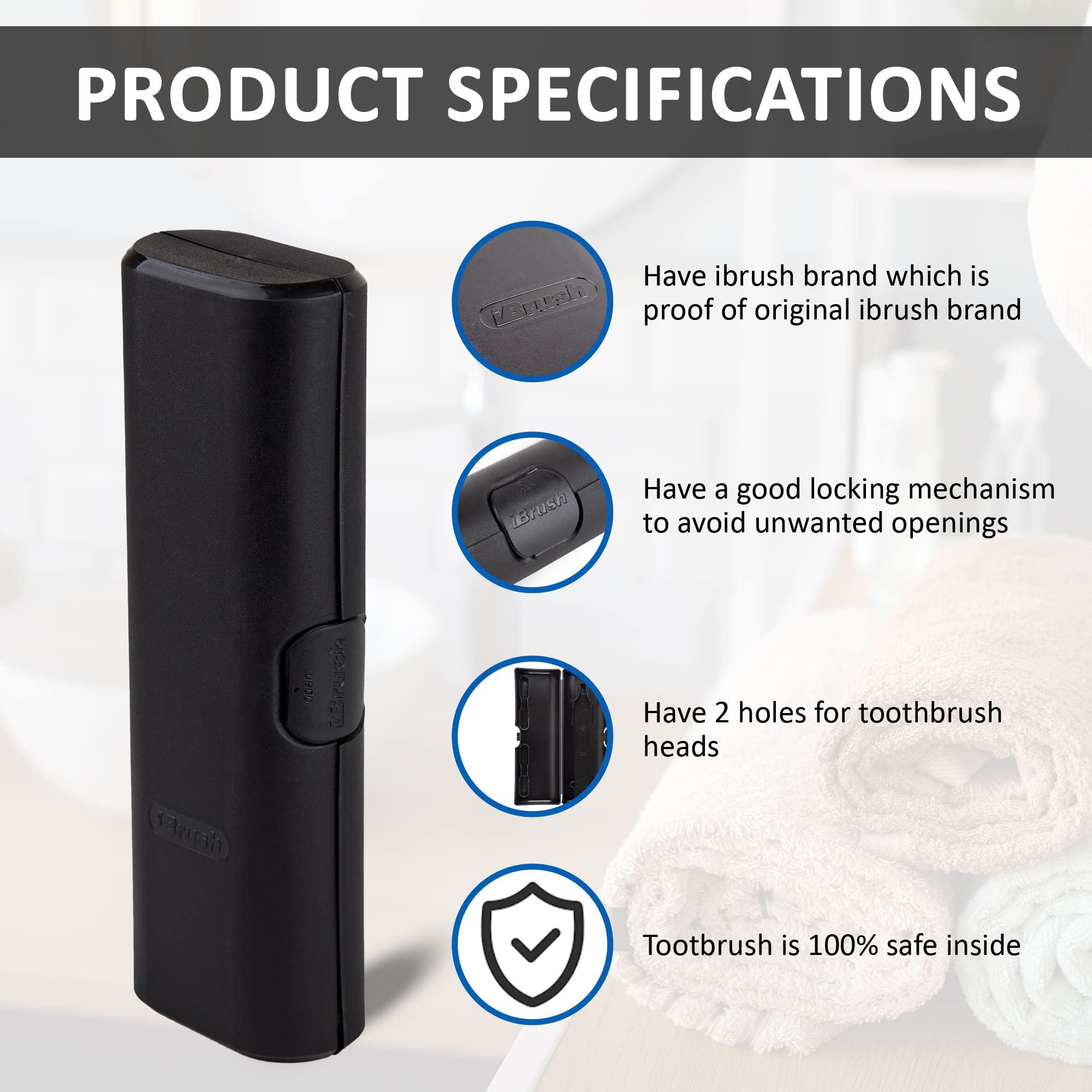 ibrush Electric Toothbrush Case compatible with Oral-B - Travel Toothbrush Case, Electric Toothbrush Case,Personal Care Toothbrush, Compatible with Oral-B Pro 1000, 2000, 3000, 3500,5000,5500 (Black)