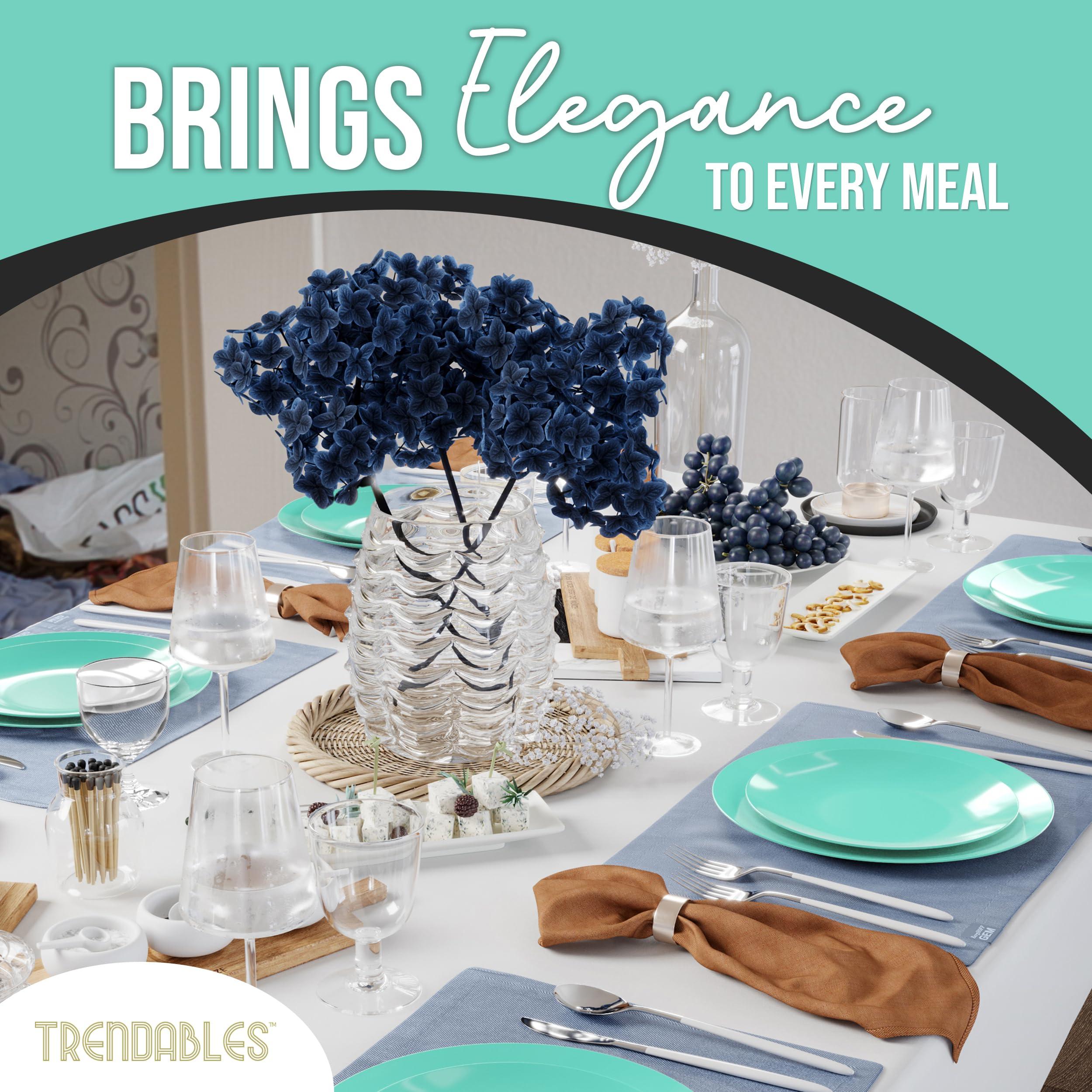 Trendables Trendables 120 Pcs Green Plates Plastic Dinner Plates 60 Guests I 60-10\" Heavy Duty Plastic Plates & 60-8\" Dessert Plates | Disposable Dinnerware Set | Green Plates, Green Plastic Plates Party Plates