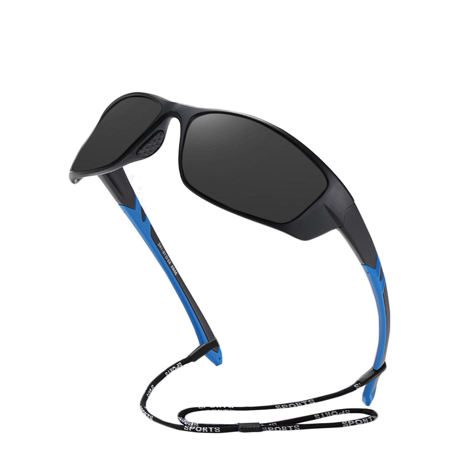 willochra willochra Wrap Around Design Full lens Polarized Reading Sunglasses for Men Driving Running Sports Reader Square Style Unisex (black blue, 1.75, x)