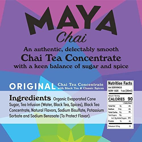 Maya Tea Maya Chai Tea Concentrate, Original, Heritage Recipe, Black Tea and Classic Spices, 64 Fl Oz (Pack of 1)