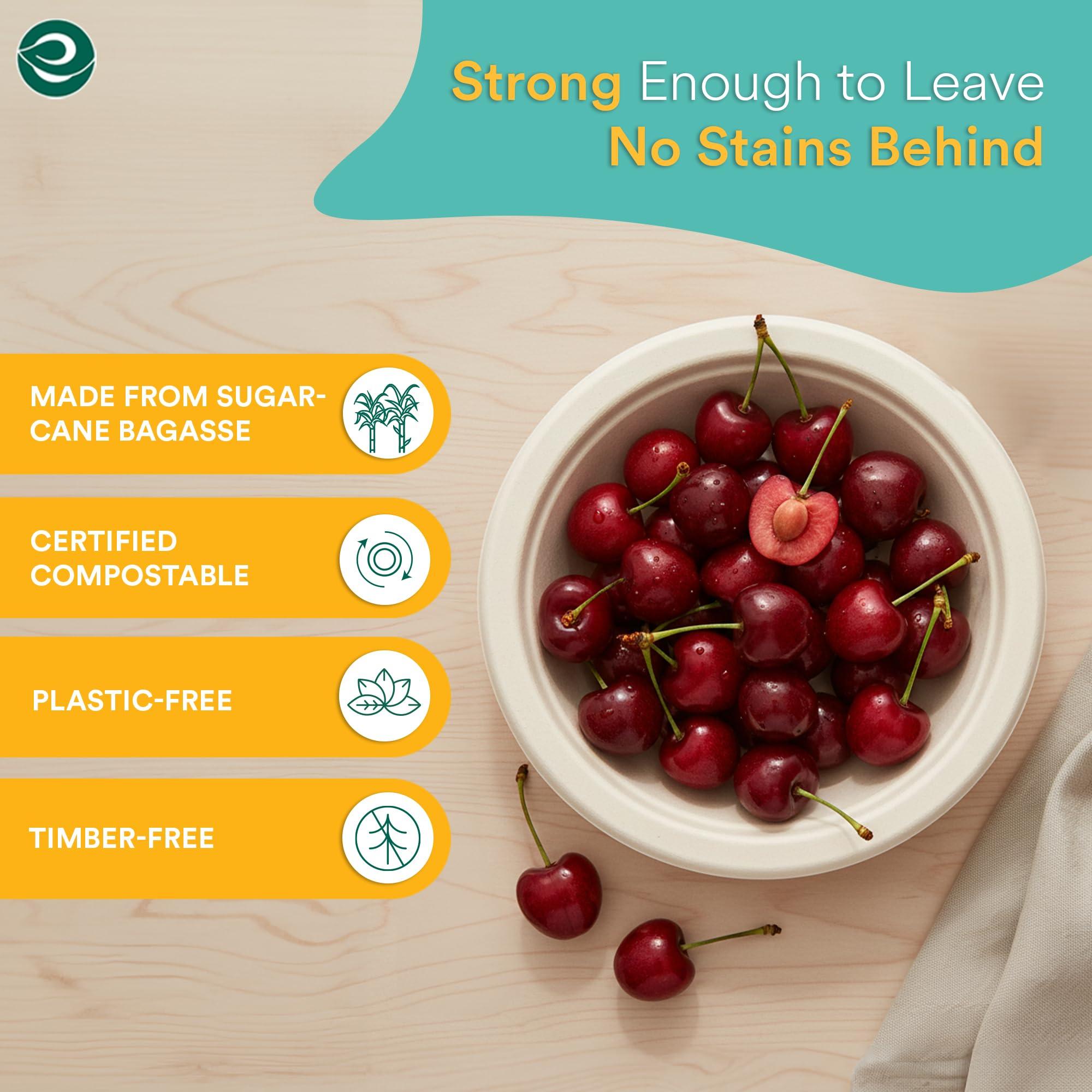 ECO SOUL ECO SOUL 100% Compostable 12 Oz Soup Bowls [4 Packs of 100] Disposable dessert bowls I Heavy duty paper bowl I Eco-friendly salad bowl I Biodegradable large Bowls