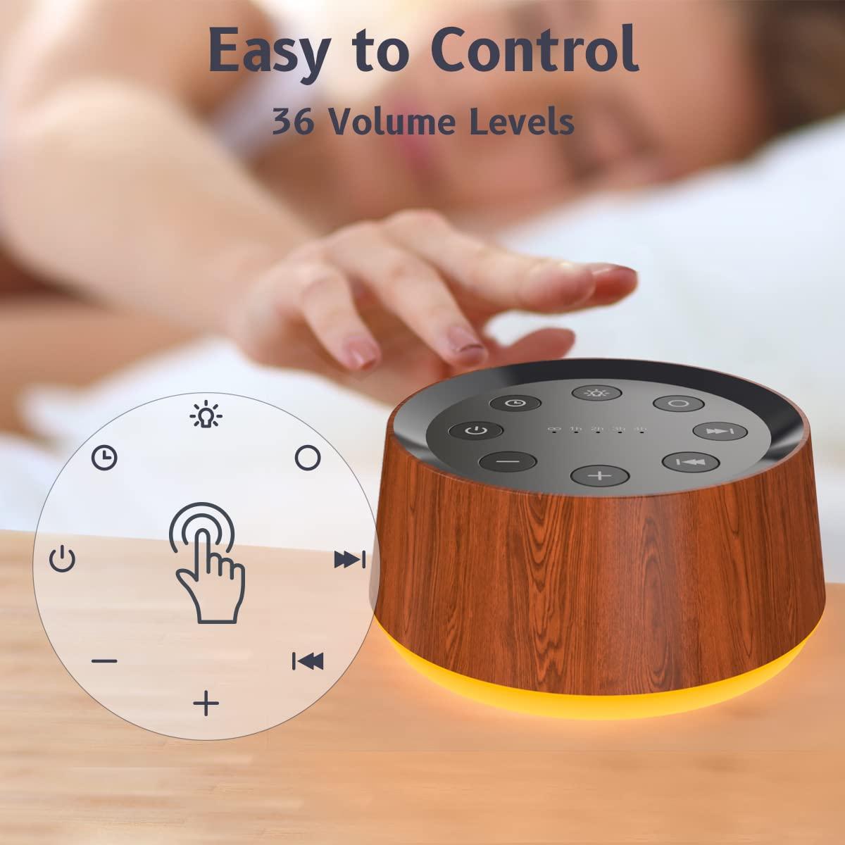 BrownNoise Brown Noise Sound Machine with 30 Soothing Sounds 12 Colors Night Light White Noise Machine for Adults Baby Kids Sleep Machines with 36 Volume Levels Memory Function 5 Timers for Home Office Travel