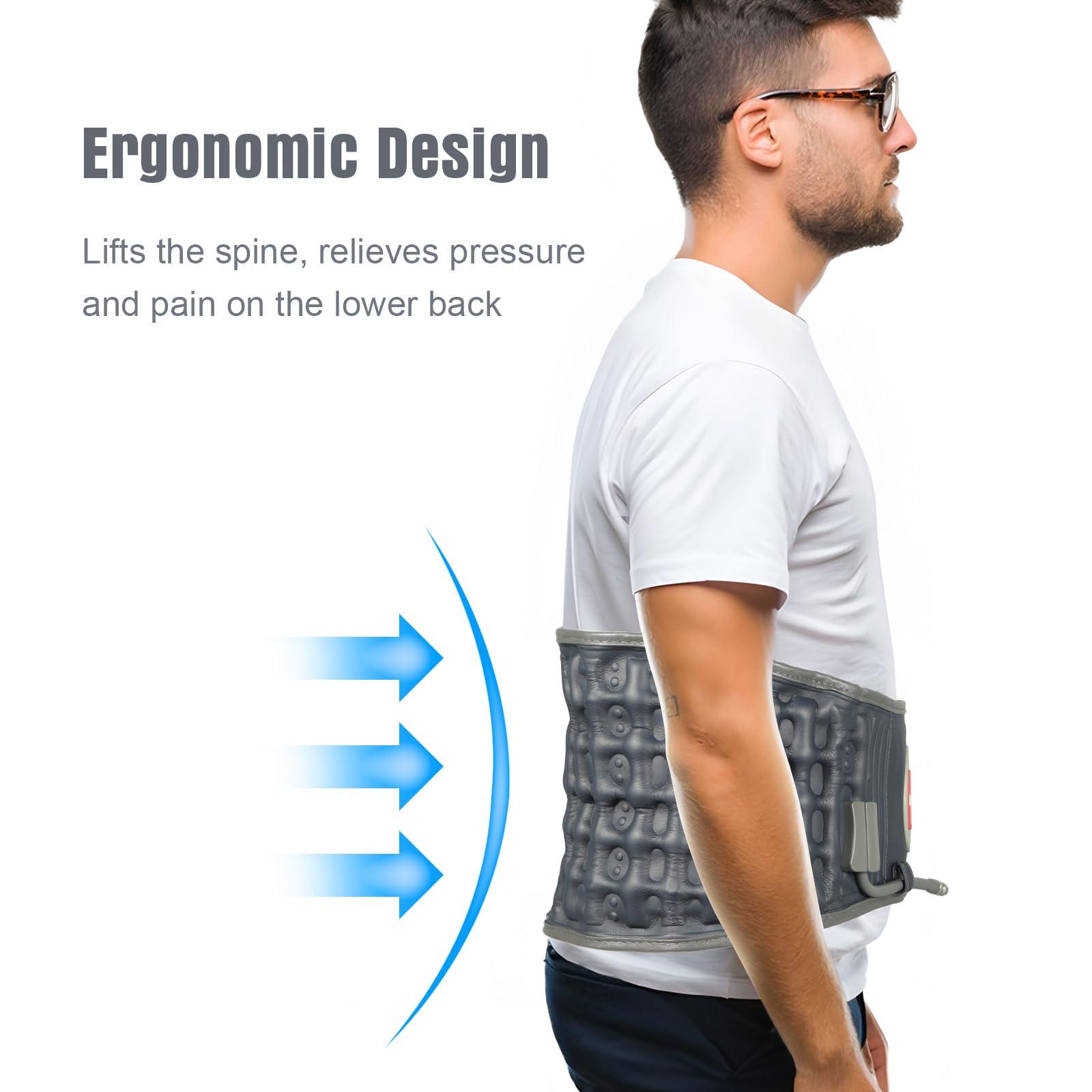 Oramuon Oramuon Decompression Belt for Lower Back Pain Relief and Lumbar Support, Spinal Decompression Belt for Woman and Men, One Size Fits 29-49 inches Waist, Decompression Back Brace for Sciatica (Blue)