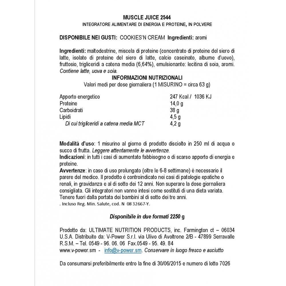 Ultimate Nutrition Ultimate Nutrition Muscle Juice 2544 Supplement, 4.96 lbs, Cookies and Cream