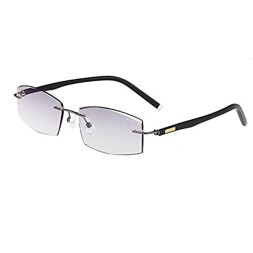 NWB Rimless Reading Glasses Blue Light Blocking for Men,Spring Hinge,Stylish Eyeglasses Anti Eye Strain/Glare/UV