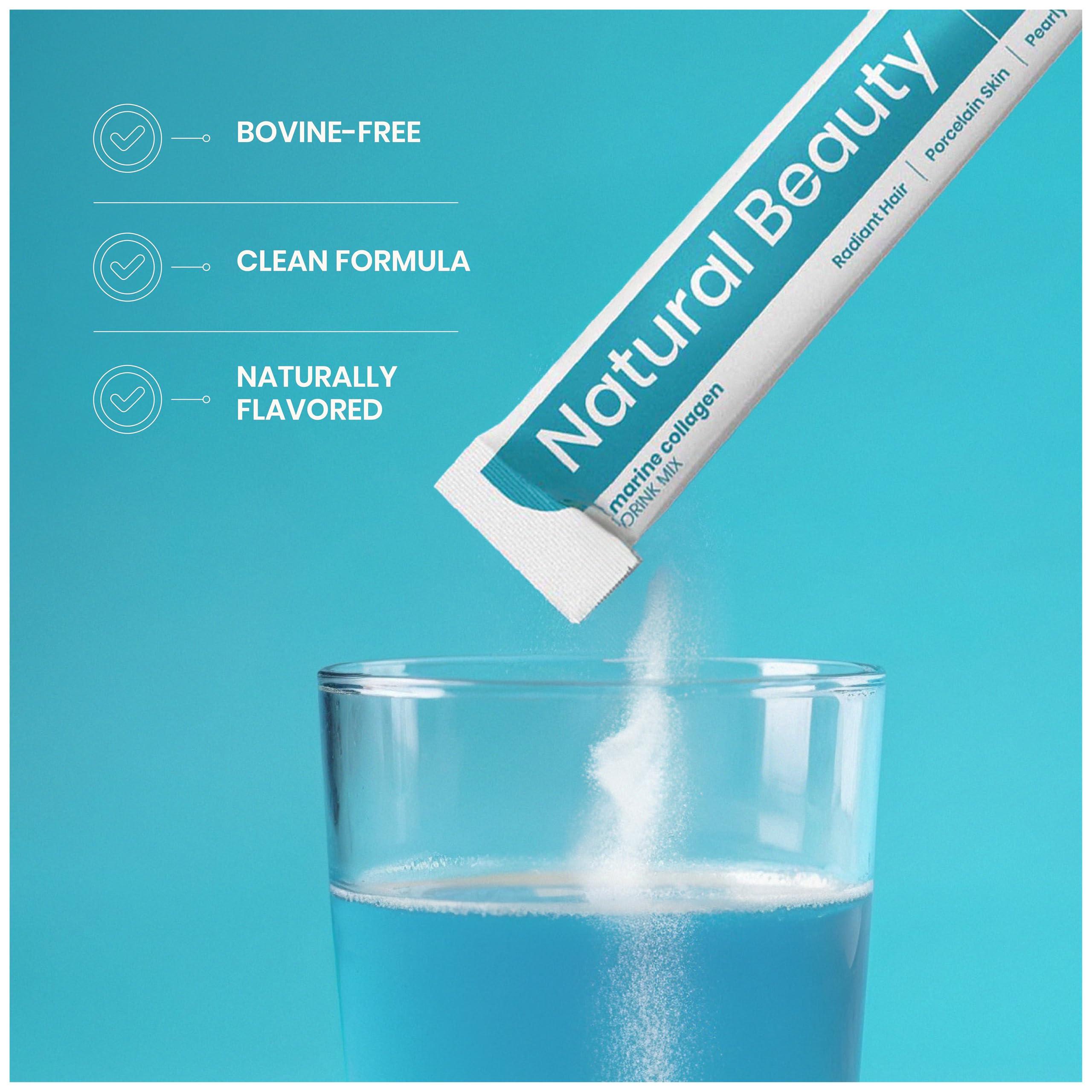 EarthNutri EarthNutri Marine Collagen Peptides Powder Supplement for Skin, Hair & Nails Enhances Skin Elasticity & Hydration Hydrolyzed Collagen 5000mg per Serving Non-GMO Ocean Breeze (30 Sticks Pack)