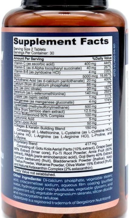 Skin Research Institute Renewglow Hair Supplement, Proven to Promote Healthy Hair Growth Supports Thicker, Fuller Hair and Healthier Skin, Ages 35 and Up