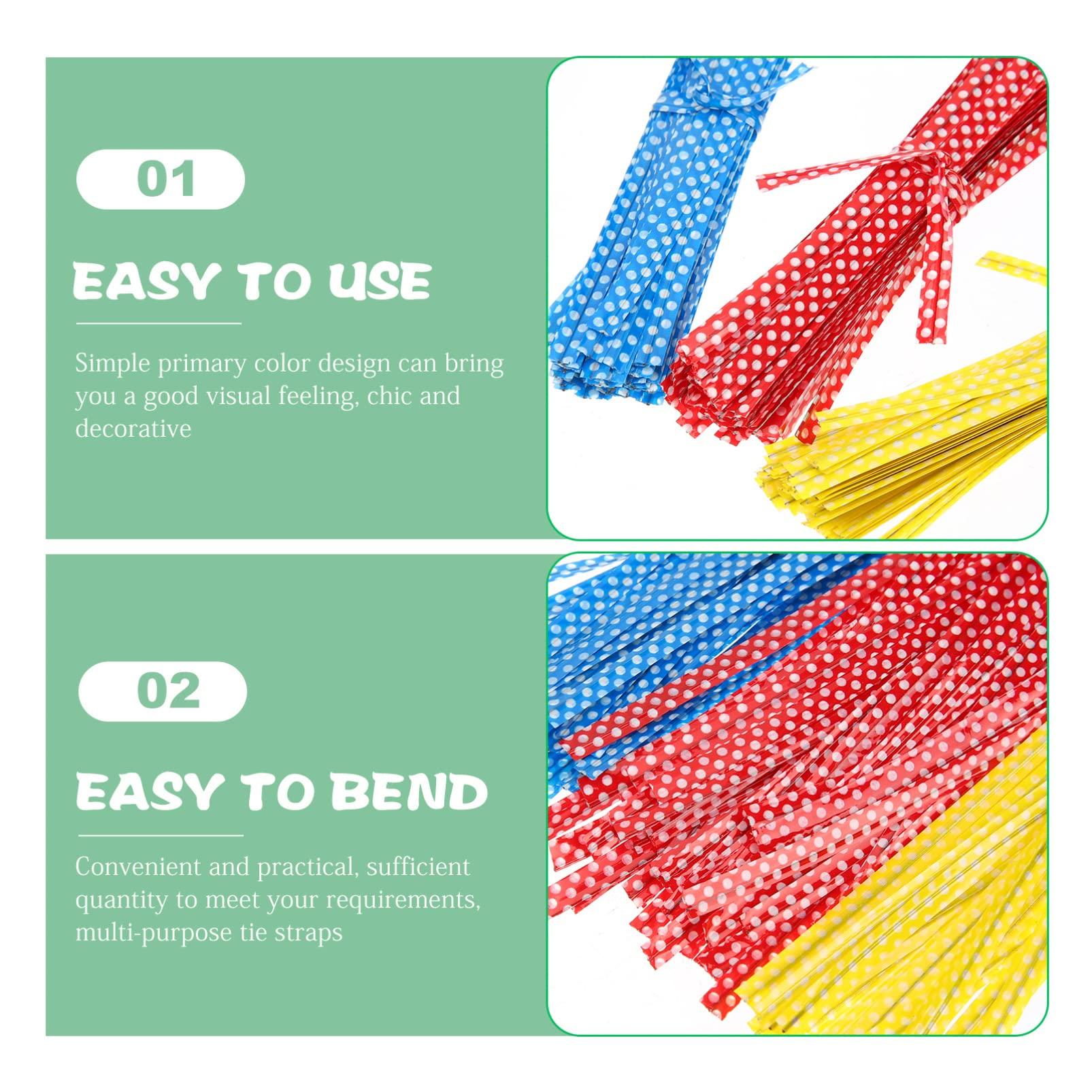 Gadpiparty Gadpiparty Twisty Ties 300pcs Dot Ties Bag Ties Bag Ties Twists Sandwich Freezer Bag Ties Decorative Ties for Cellophane Party Bag Bags Wedding Party Candy Bags Bread Ties