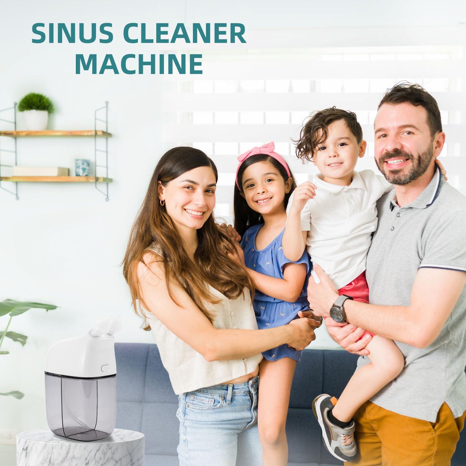 SEMIOEN SEMIOEN Nasal Irrigation System, Nasal Rinse Machine, Sinus Rinse Machine, Sinus Cleaner Machine with Water Tank & Waste Collection Tank - Nose Cleaner for Sinus,Sinus Adult,Allergy Relief - Grey