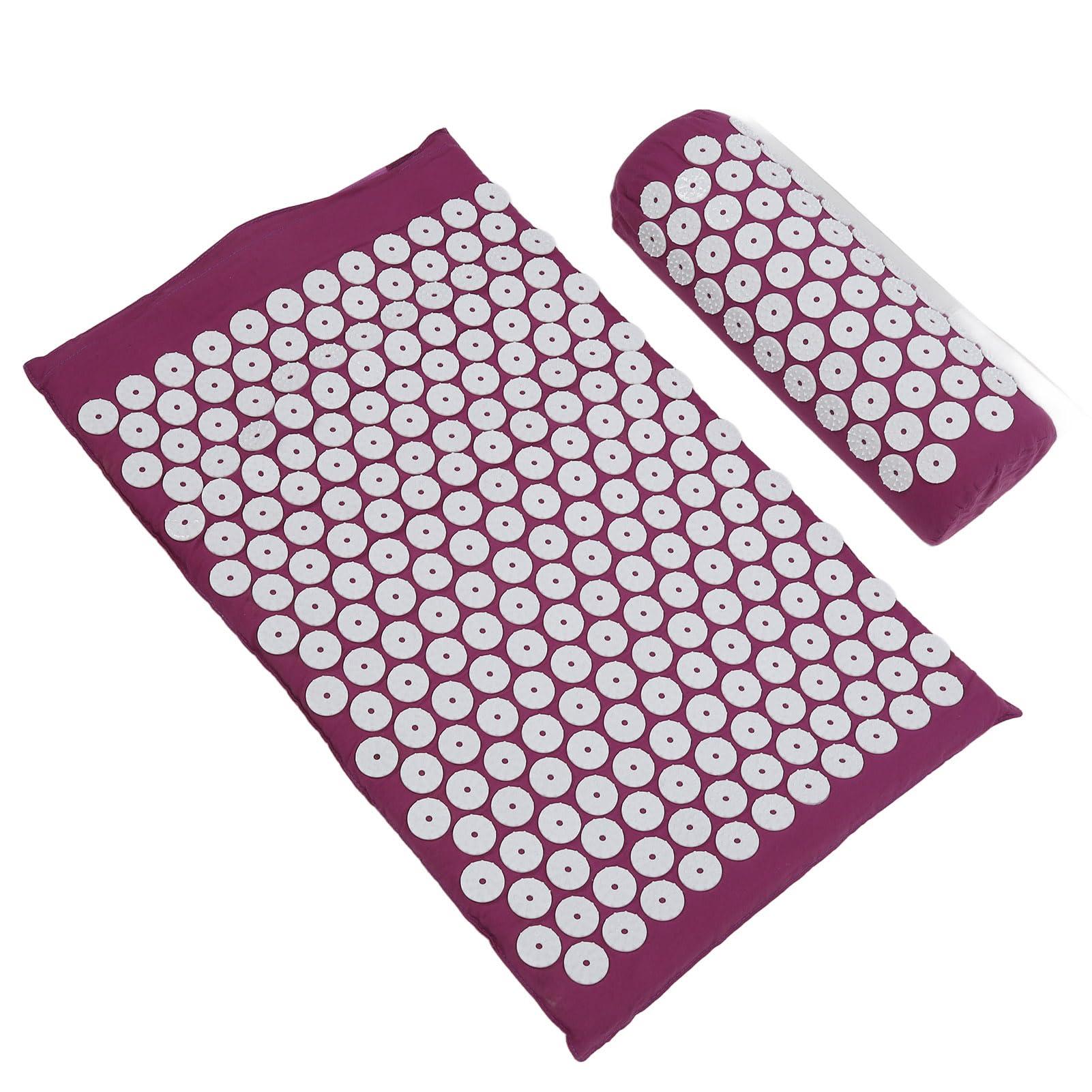 Yosoo Acupressure Mat Pillow Set Acupressure Pillow Muscle Relaxation Acupressure Mat Acupressure Massage Pad Acupressure Mat Pillow Set for Muscle Relaxation and Stress Reduction