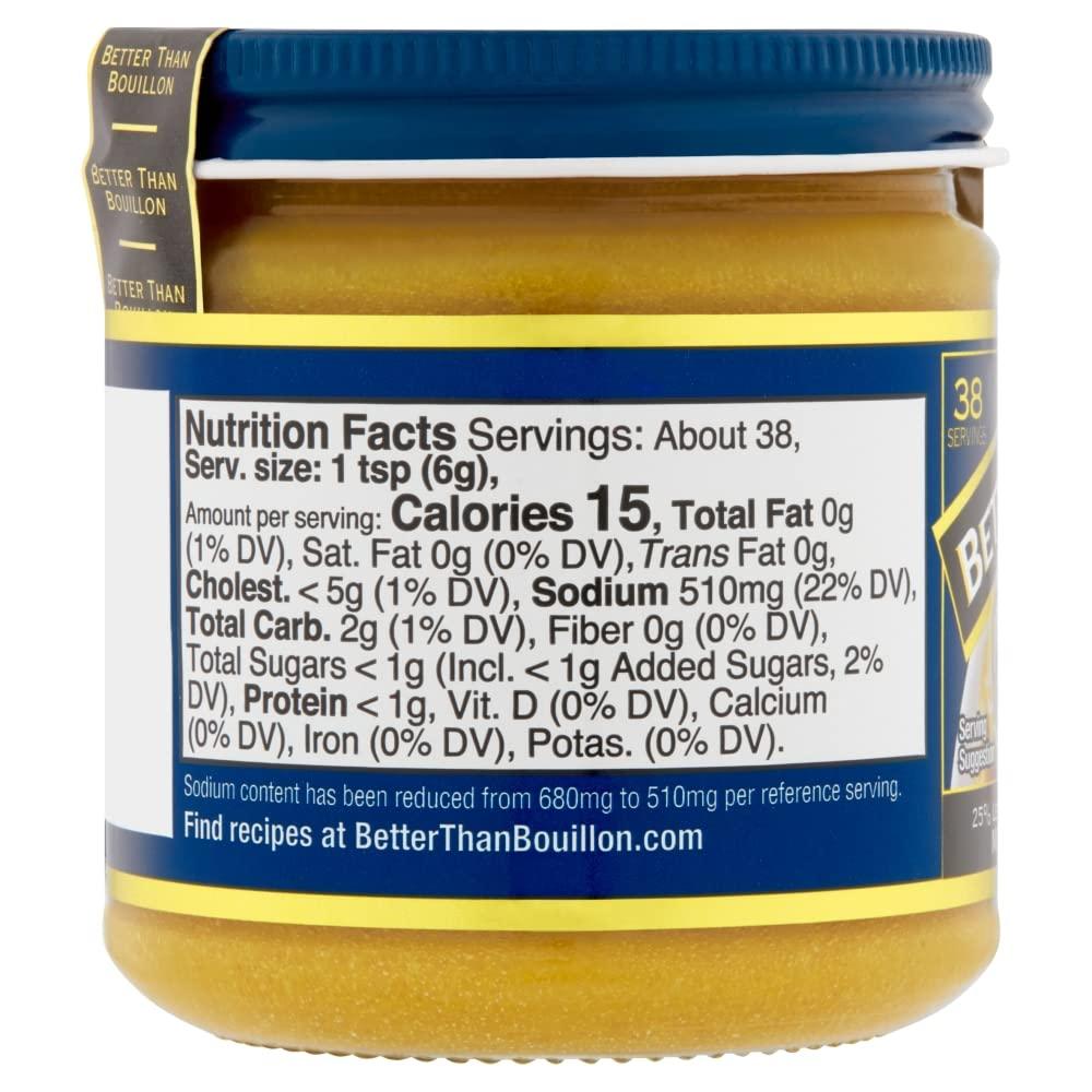 Better Than Bouillon Better Than Bouillon Reduced Sodium Roasted Chicken Base, Made with Seasoned Roasted Chicken & Less Sodium, 38 Servings Per Jar 8 Ounce (Pack of 4)