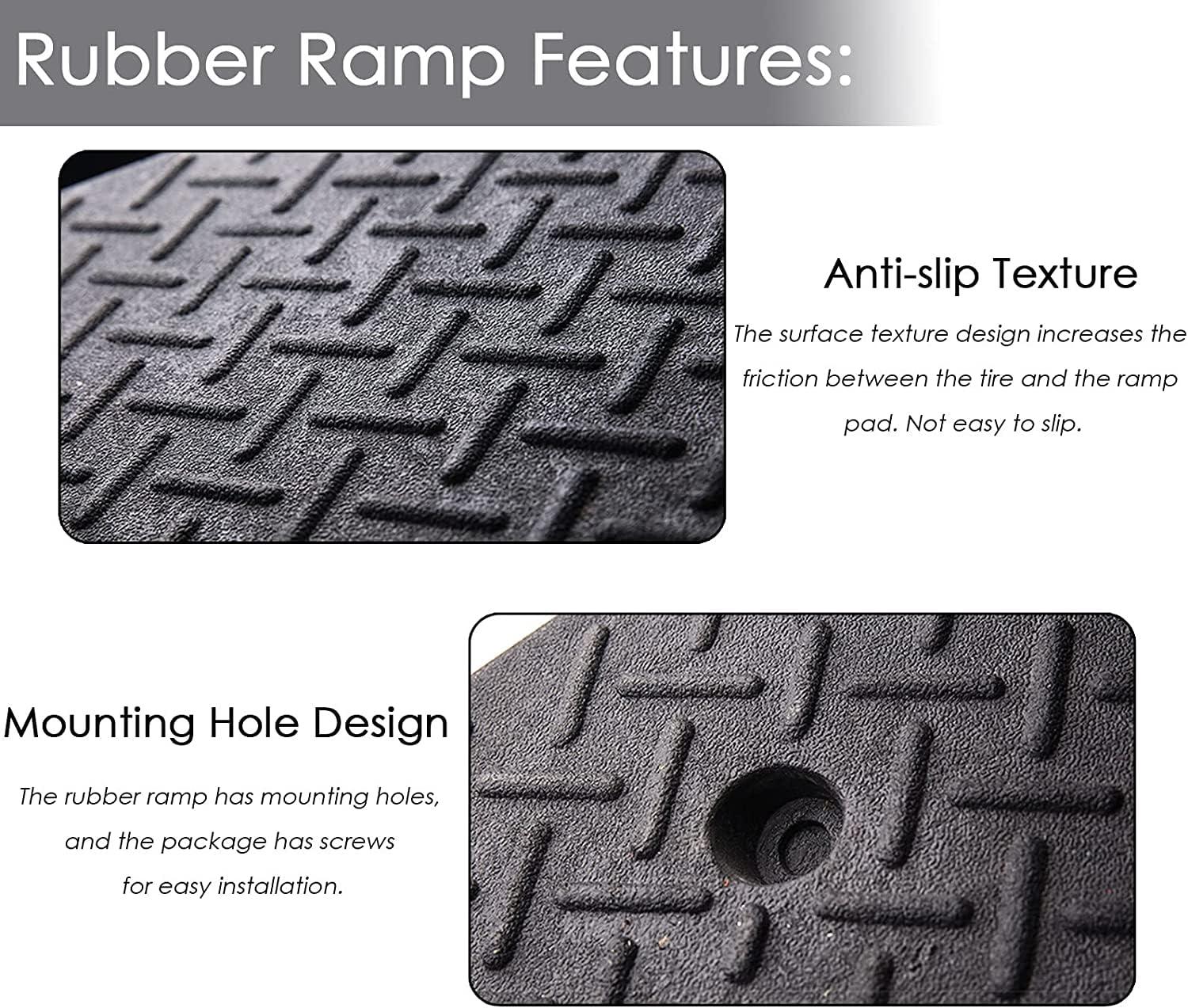 IHIPPO IHIPPO Doorway Uneven Floor Transition Strip, Curb Ramps for Driveway, Durable Low Cars Ramp Kerb Ramp for Sidewalks/Wayside/Garage, Huge Rubber Ramp for Rv Wheelchair Truck Caravan Buggy (Size : 100x30cmx1, 89014246251