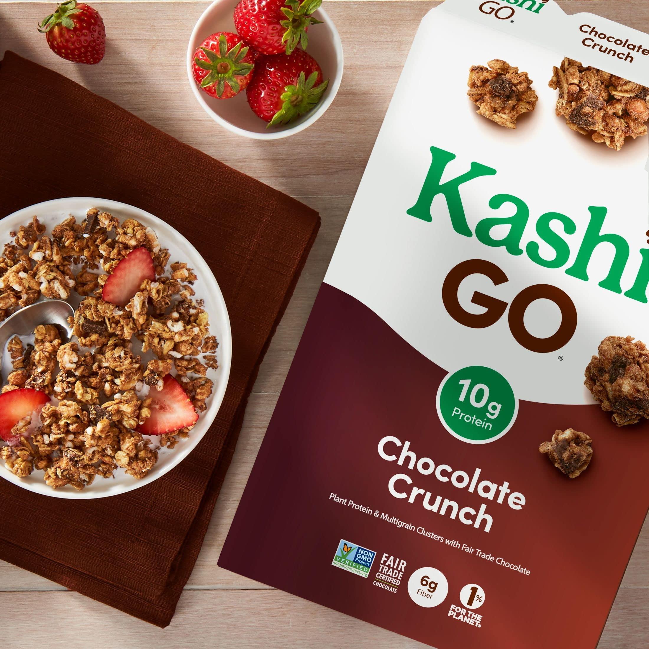 Kashi Kashi GO Cold Breakfast Cereal, Fiber Cereal, Vegan Protein, Chocolate Crunch (8 Boxes)