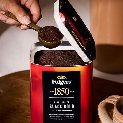 Folgers Folgers 1850 Black Gold Dark Roast Ground Coffee, 12 Ounce (Pack of 6)