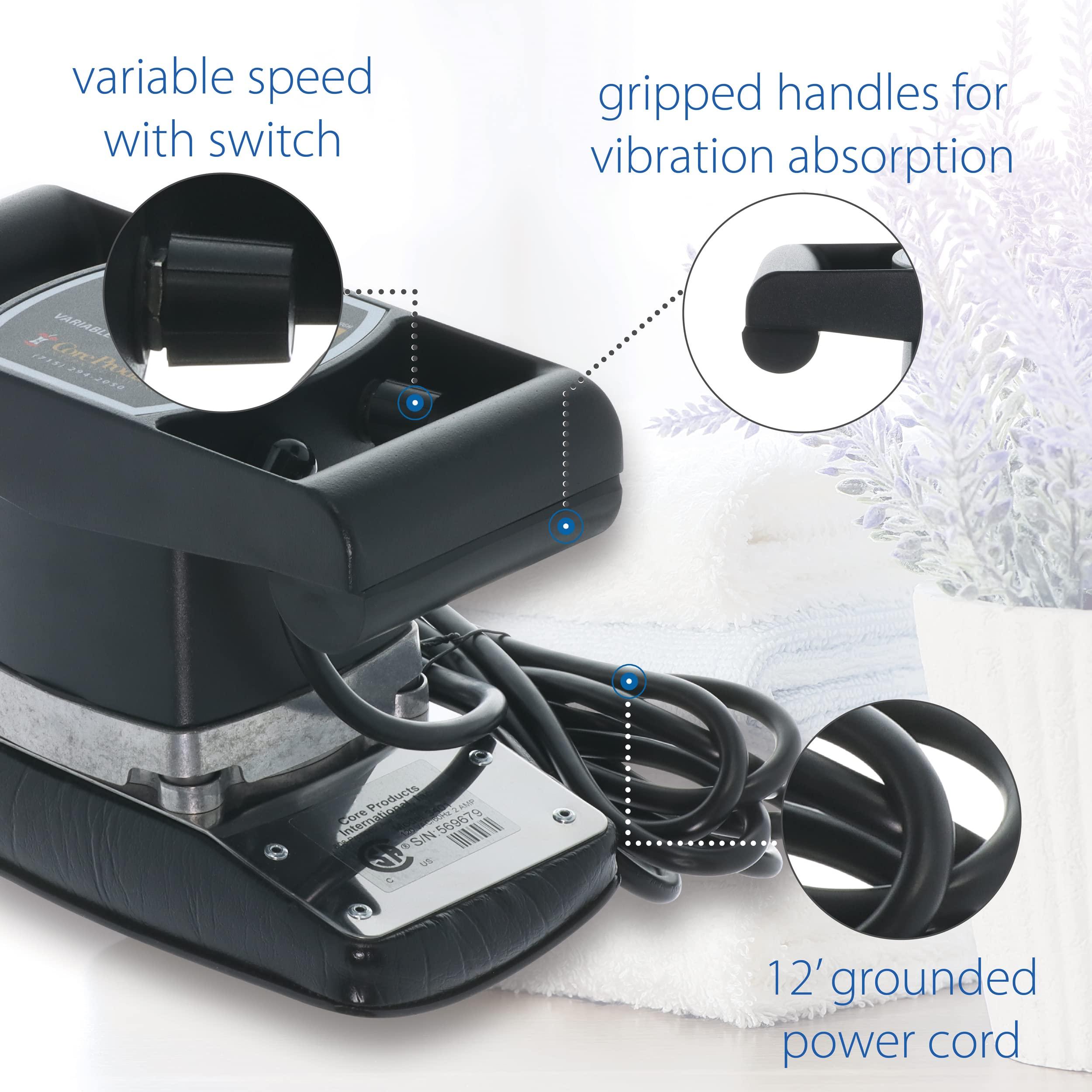 Core Products Core Products Jeanie Rub Massager Deluxe Package, Variable Speed Deep Tissue Relaxing Massage Tool with Fleece Pad Cover and Back Accessory