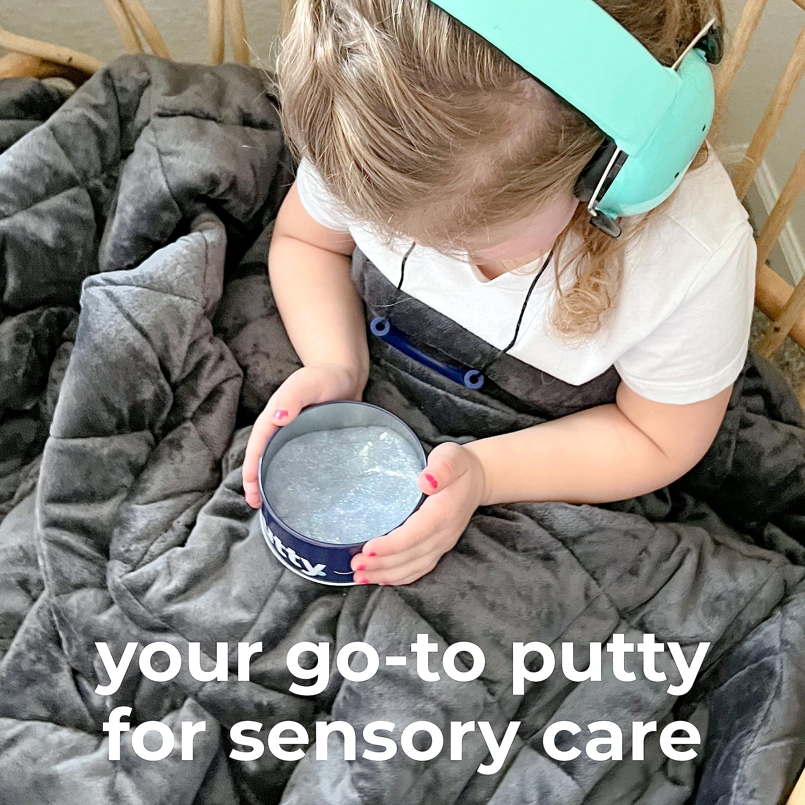 Sensory Basics Sensory Basics Shimmer Putty - Therapy Putty for Kids - Sensory Putty Slime - Clear Calming Putty with Sparkles - Sensory Putty for Kids with Tin - 3 oz