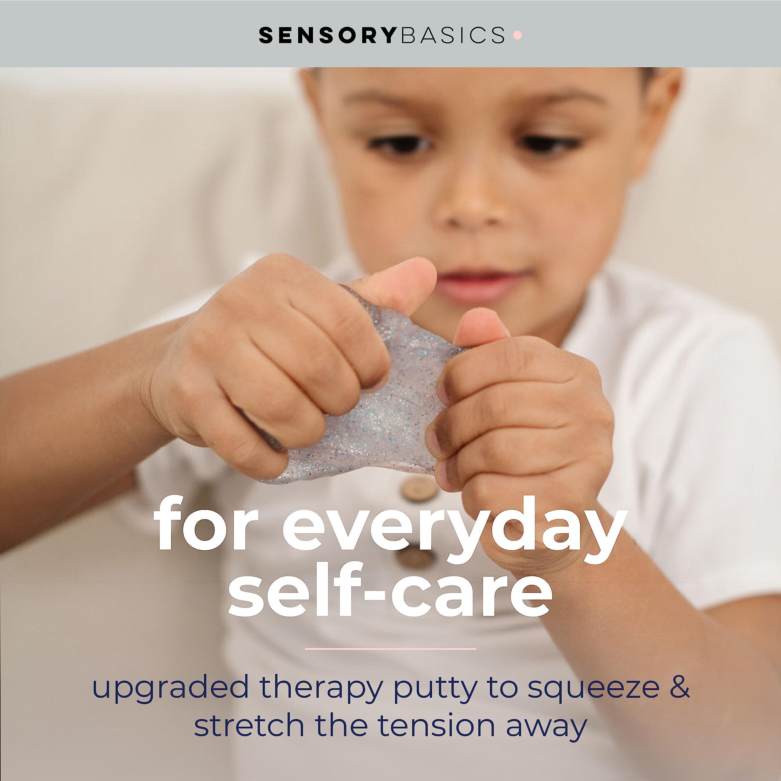Sensory Basics Sensory Basics Shimmer Putty - Therapy Putty for Kids - Sensory Putty Slime - Clear Calming Putty with Sparkles - Sensory Putty for Kids with Tin - 3 oz