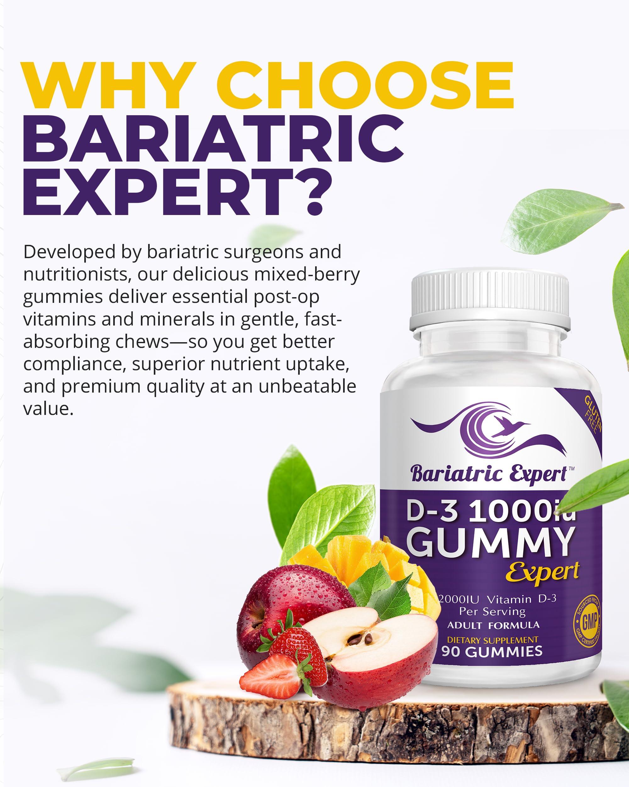 Bariatric Food Expert Bariatric Expert D3 Vitamin Fast-Melting Dietary Supplement for Adults Post Bariatric Surgery, 90 Count