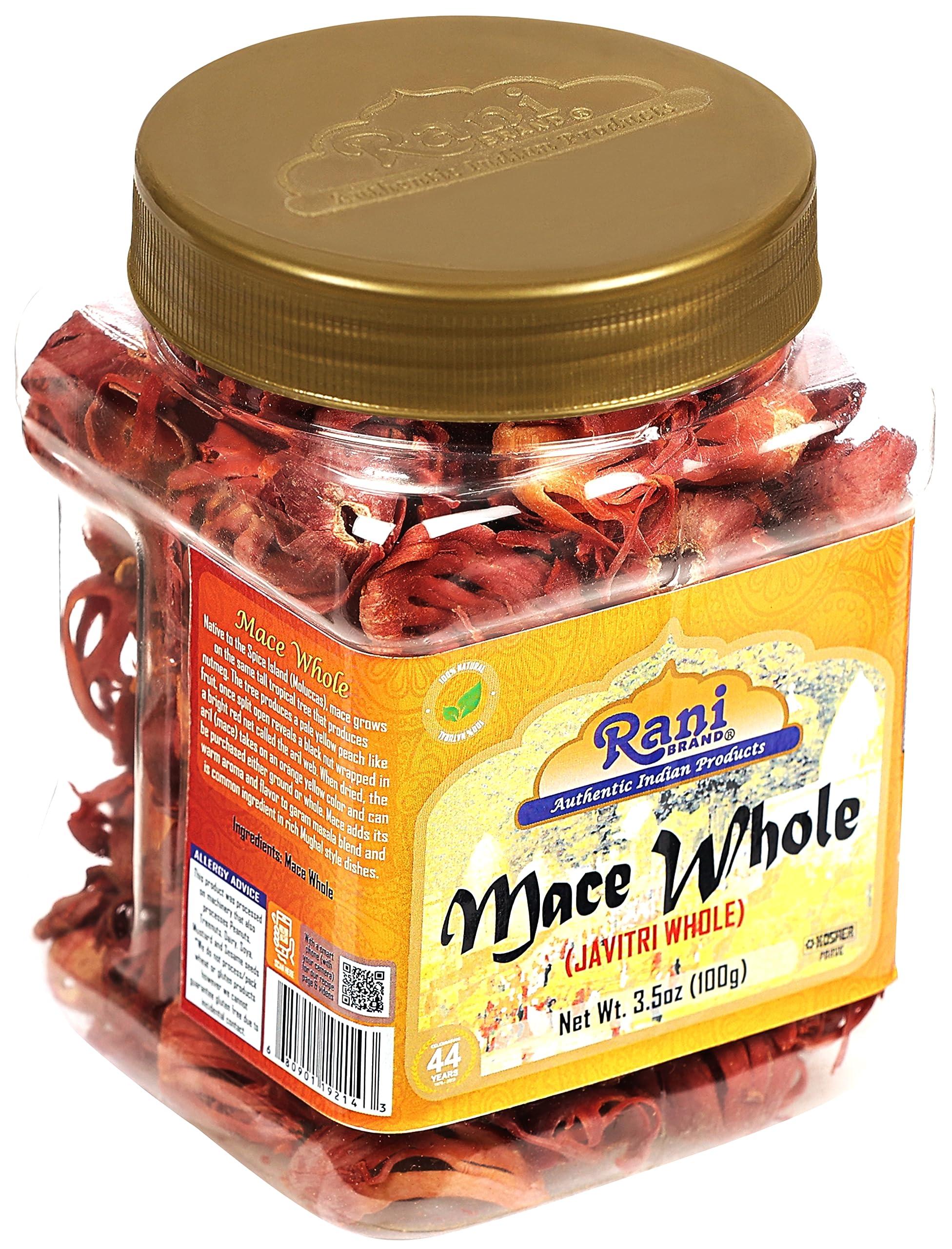 Rani Brand Authentic Indian Products Rani Mace Whole (Javathri), Spice 3.5oz (100g) PET Jar ~ All Natural | Vegan | Gluten Friendly | NON-GMO | Kosher | Indian Origin