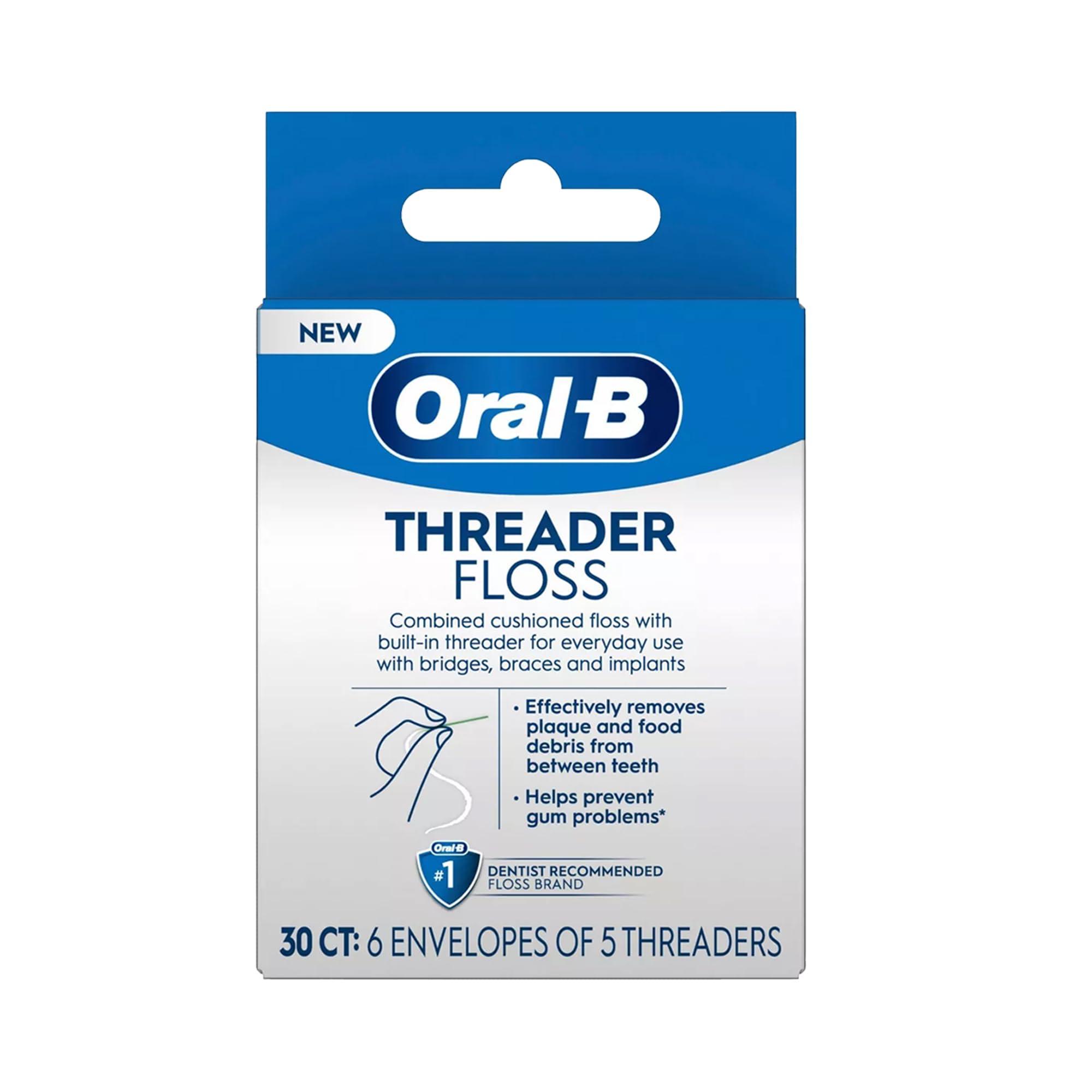 GLIDE Oral-B Threader Floss, 30-Count: 6 envelopes of 5 threaders (Value Pack of 2)