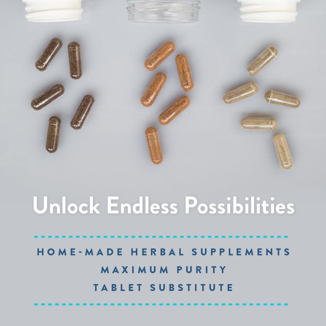 PureCaps USA PureCaps USA - Empty Gelatin Capsules Size 00, 1,000 Empty Separated Gel Pills, White, Non-GMO Certified, Kosher, Gluten Free and Halal Certified, Pure Beef Gel Pill Capsules Empty