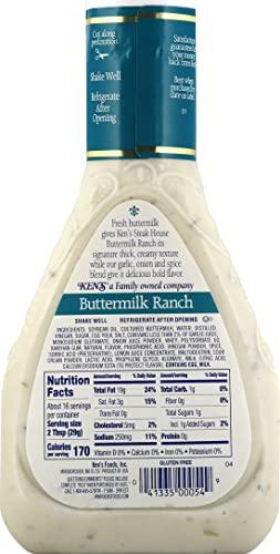 Ken's Ken's Steak House Buttermilk Ranch Dressing, 16 FL OZ (Pack of 1)