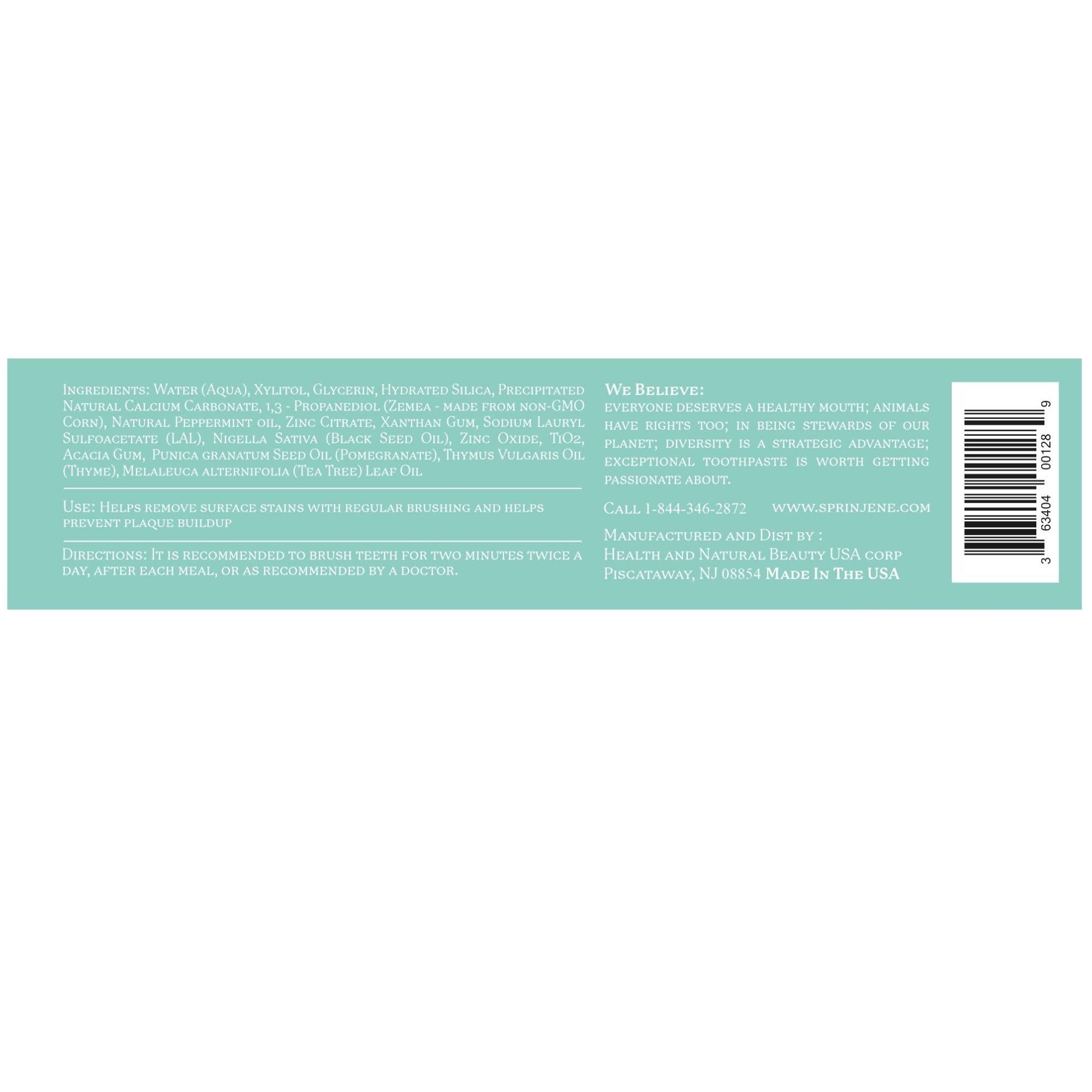 SprinJene SprinJene Natural Total Care, Fluoride Free Toothpaste for Strong Teeth & Gums | Natural Toothpaste for Cavity Protection | 4 Pack