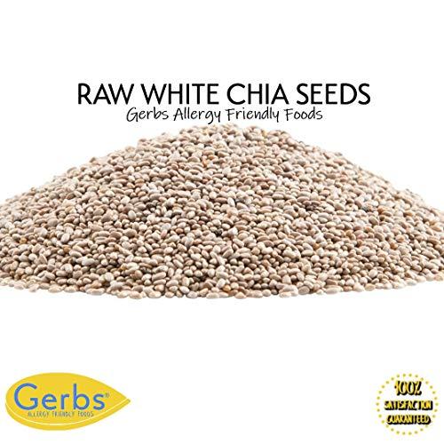GERBS GERBS Raw White Chia Seeds 2 LBS. Premium Grade | Freshly Harvested & Packaged in Resealable Bulk Bag | Non-GMO, Keto & Paleo Cleared |Great with yogurt, smoothies & oatmeal | Gluten Peanut Free