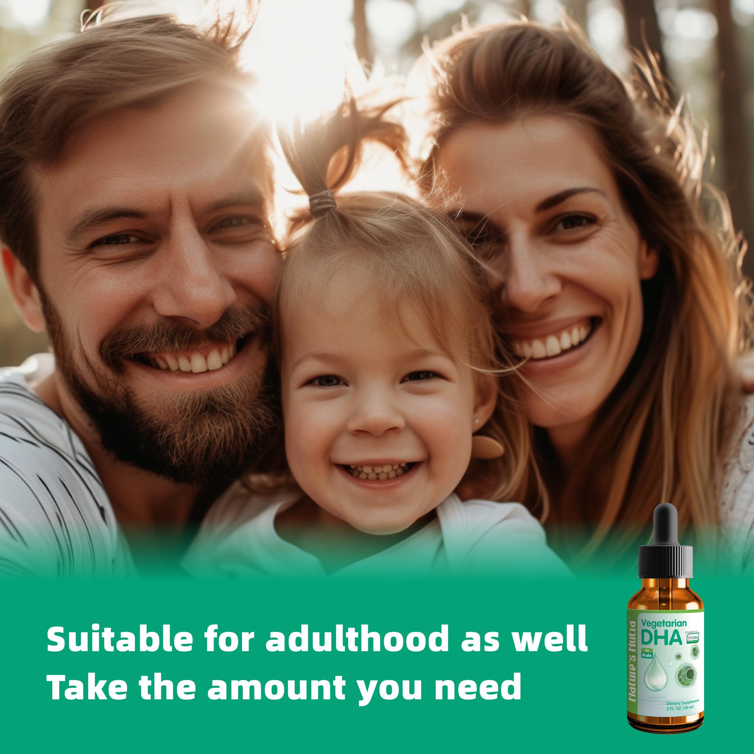 Nature's Nutra Nature's Nutra Vegetarian DHA, Premium Liquid DHA for Baby, Infant, Kids and Children, Non-GMO, DHA 100 mg, Pure Plant Source, 2 Fl Oz (60ml)