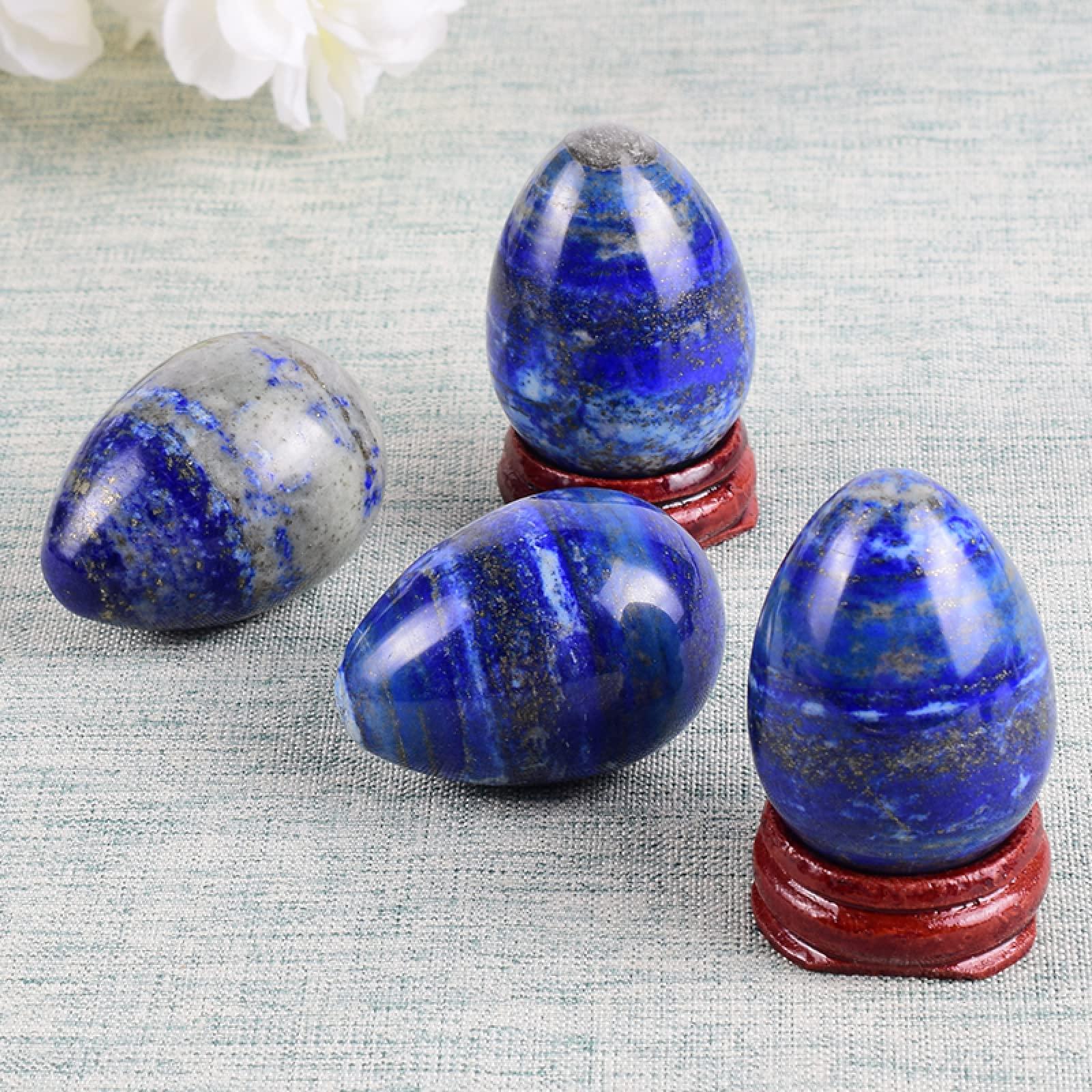 MiZuh Yoni Egg Set Natural Lapis Lazuli Yoni Egg 43 * 30 Mm Undrilled Mineral Stone Ball Kegel Exercise,Rose Red