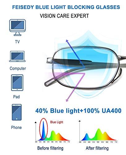 FEISEDY FEISEDY Reading Glasses Blue Light Blocking Thin Compact Case B2659 Grey 2.00x