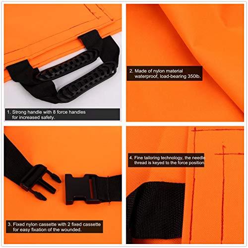 Nurth Nurth Oxford Folding Soft Stretcher with 8 Handles Waterproof Foldable/Emergency Rescue Back Stretcher with Storage Bags for Hospital,Clinic, Home,Sports venues,Ambulance Capacity 350 lbs Orange