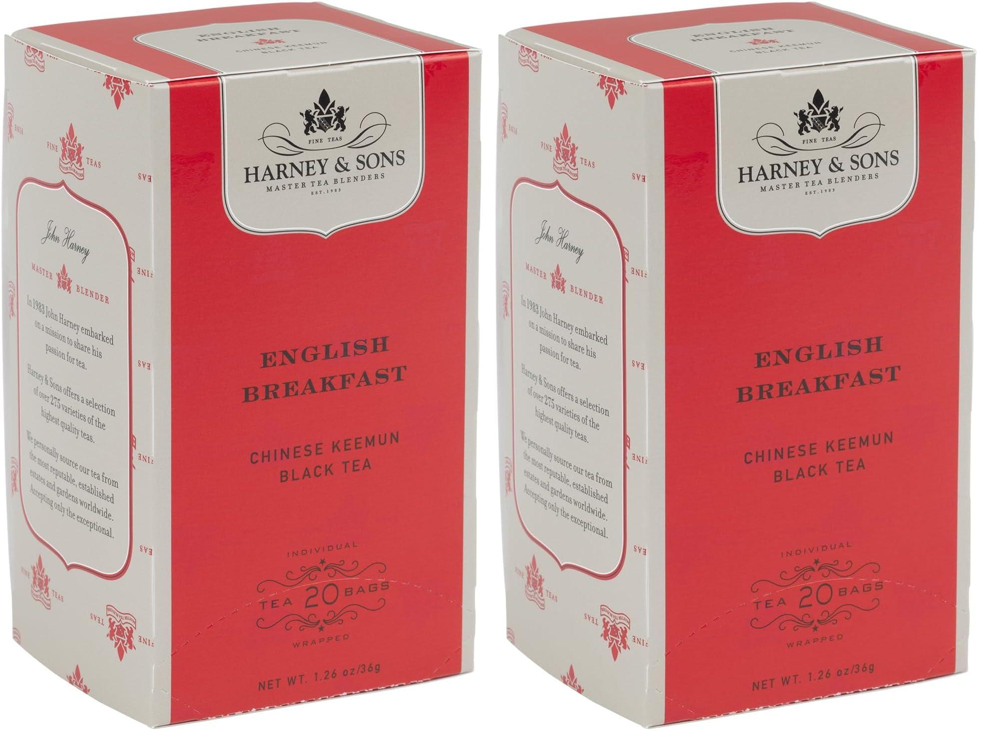 Harney & Sons Harney & Sons Black Tea, Tea Bags, English Breakfast, 20 Count (Pack of 2)