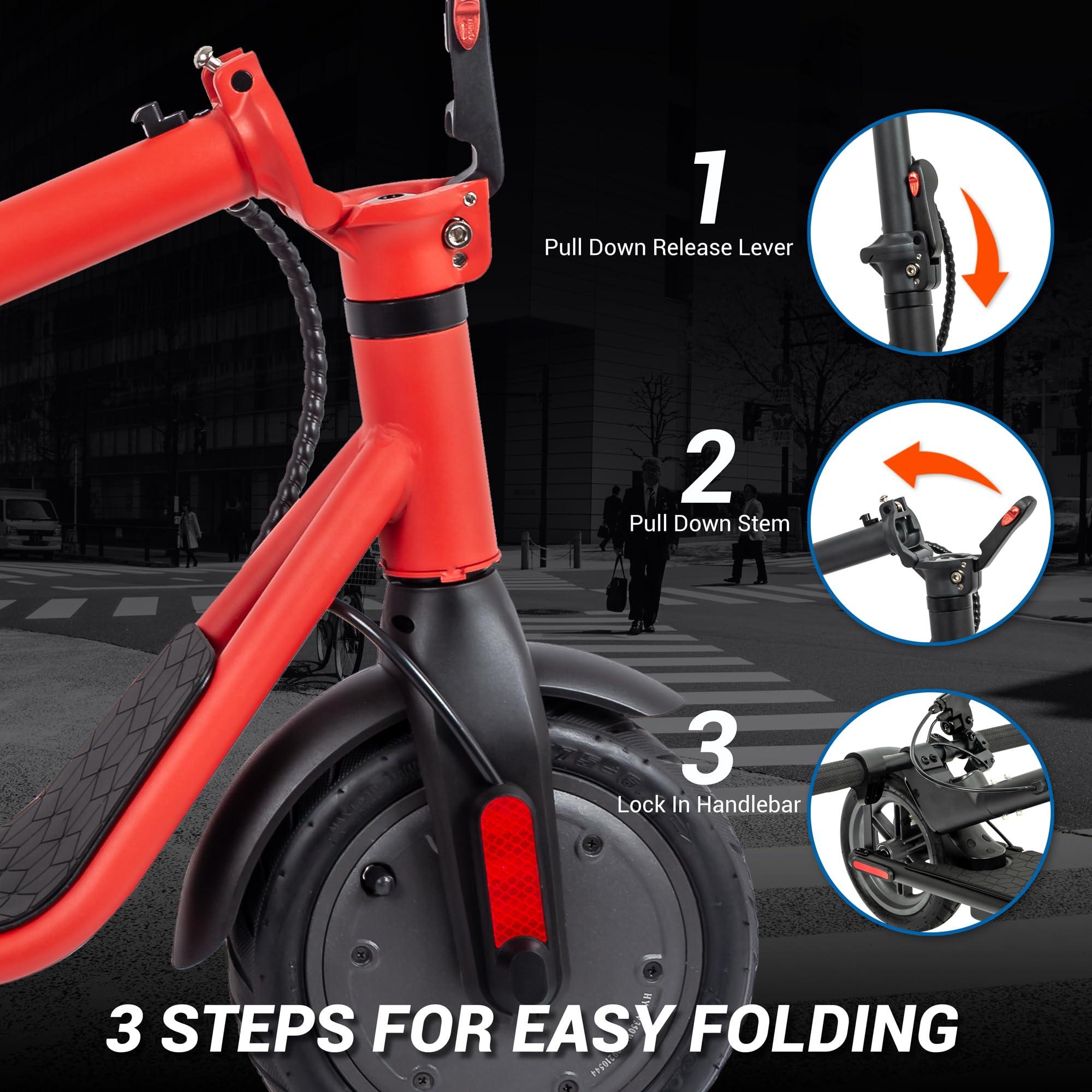 WILIBL WILIBL Electric Scooter for Adults - Foldable, Lightweight, Long-Range, Safety Certified (-Red)