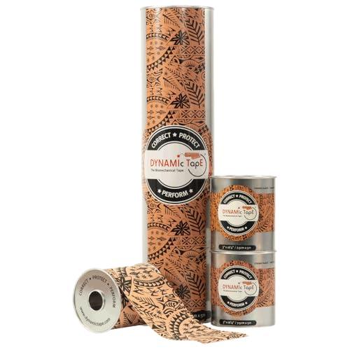 Dynamic Tape Dynamic Tape | Biomechanical Adhesive Tape | Physio Tape for Knee, Ankle, Shoulder, Leg, Muscle Support | Sports Tape for Football, Rugby, and More - Ideal for Athletes | Black & Beige - 2\" Width
