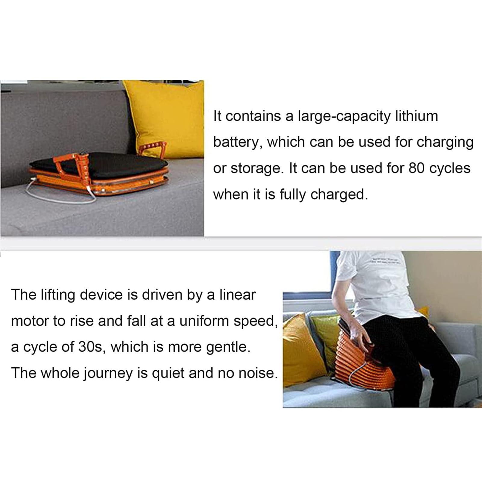 COMAAM COMAAM Powered Lift Cushion Chair Lift Assist,Portable Electric Lifting Seat, with Support for Up to 300 Pounds Chair Lift and Sofa Stand Assist for Seniors,42x41x5.4cm