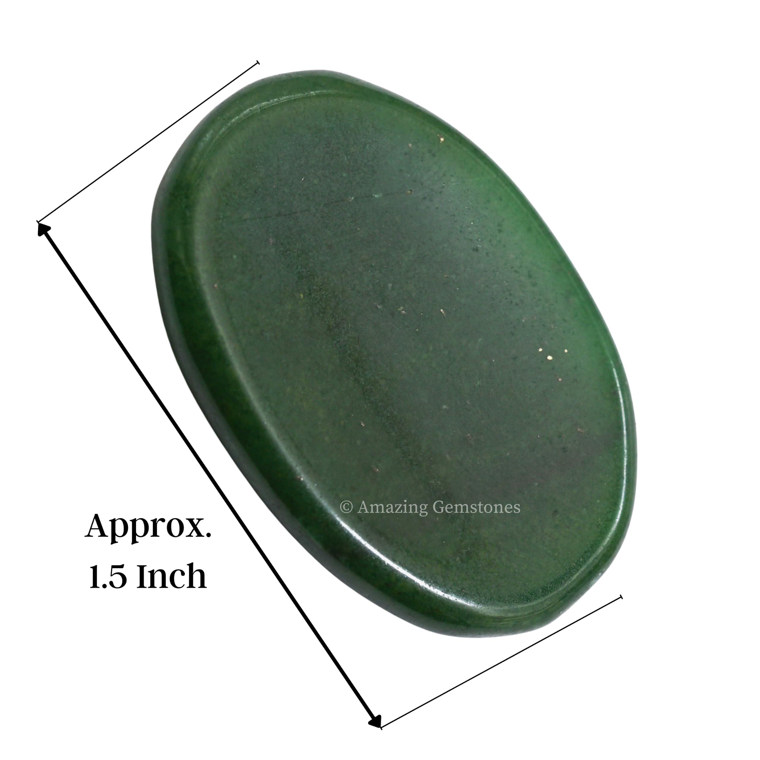 Amazing Gemstone Green Jade Aventurine Worry Stone Crystals and Healing Stones - Worry Stones for Stress Relief Gifts - Piedra Crystal Fidget for Meditation - Unique Stocking Stuffers and Birthday Gifts for Women, Men