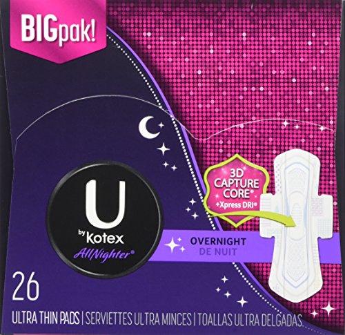 U by Kotex U by Kotex - Allnighter Pads - Ultra Thin - Overnight - 26 Pads