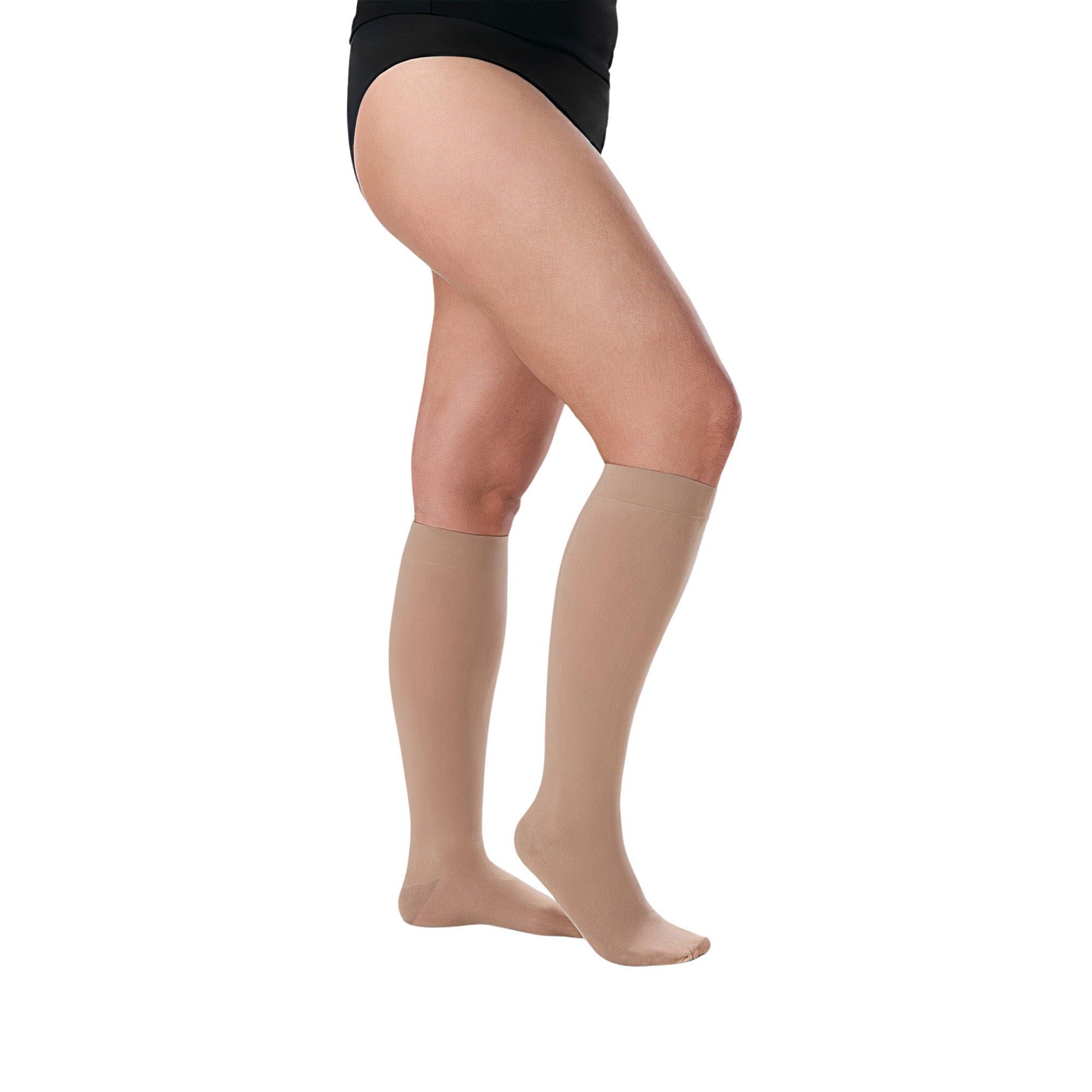 Juzo Juzo Dynamic 20-30 mmHg Compression Stockings, Knee High, Closed Toe | Compression Socks for Moderate Varicosities & Edema, Post-Sclerotherapy, Post-Op | Beige, Small (II) Petite