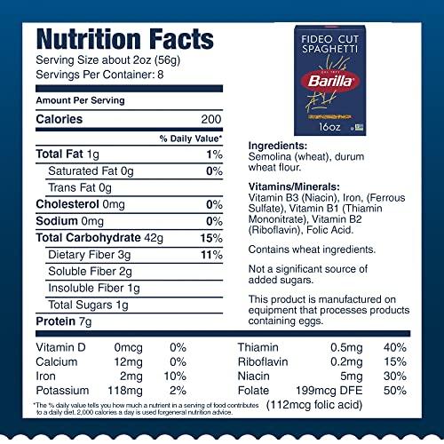 Barilla Barilla Fideo Cut Spaghetti Pasta, 16 oz. Box (Pack of 16) - Non-GMO Pasta Made with Durum Wheat Semolina - Kosher Certified Pasta