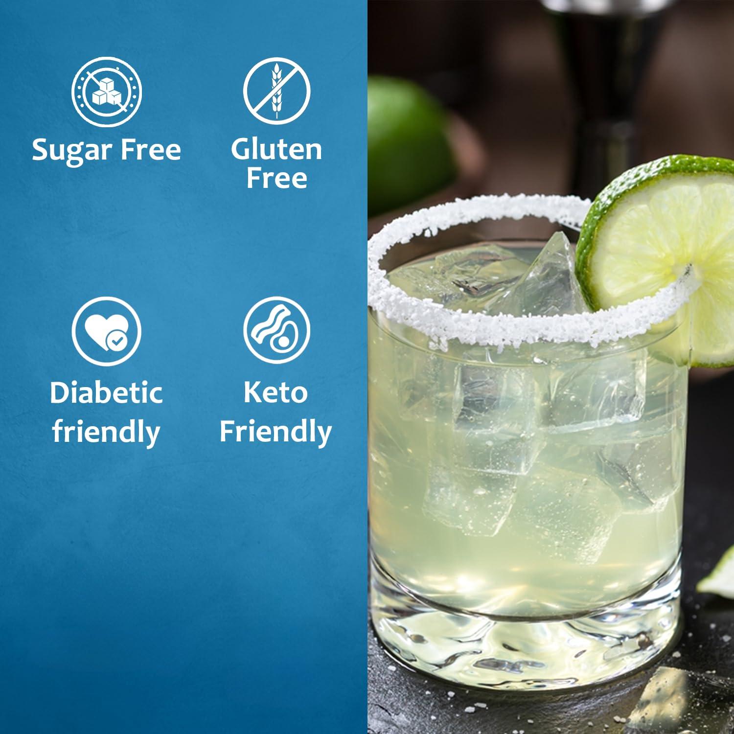 SYRUVIA Syruvia Sugar-Free Lime Margarita Syrup - 25.4 fl oz. Premium Cocktail Mixer. No Calories, Gluten-Free, and Keto-Friendly. Ideal for Enhancing Drinks, Cocktails, Mocktails, and More.