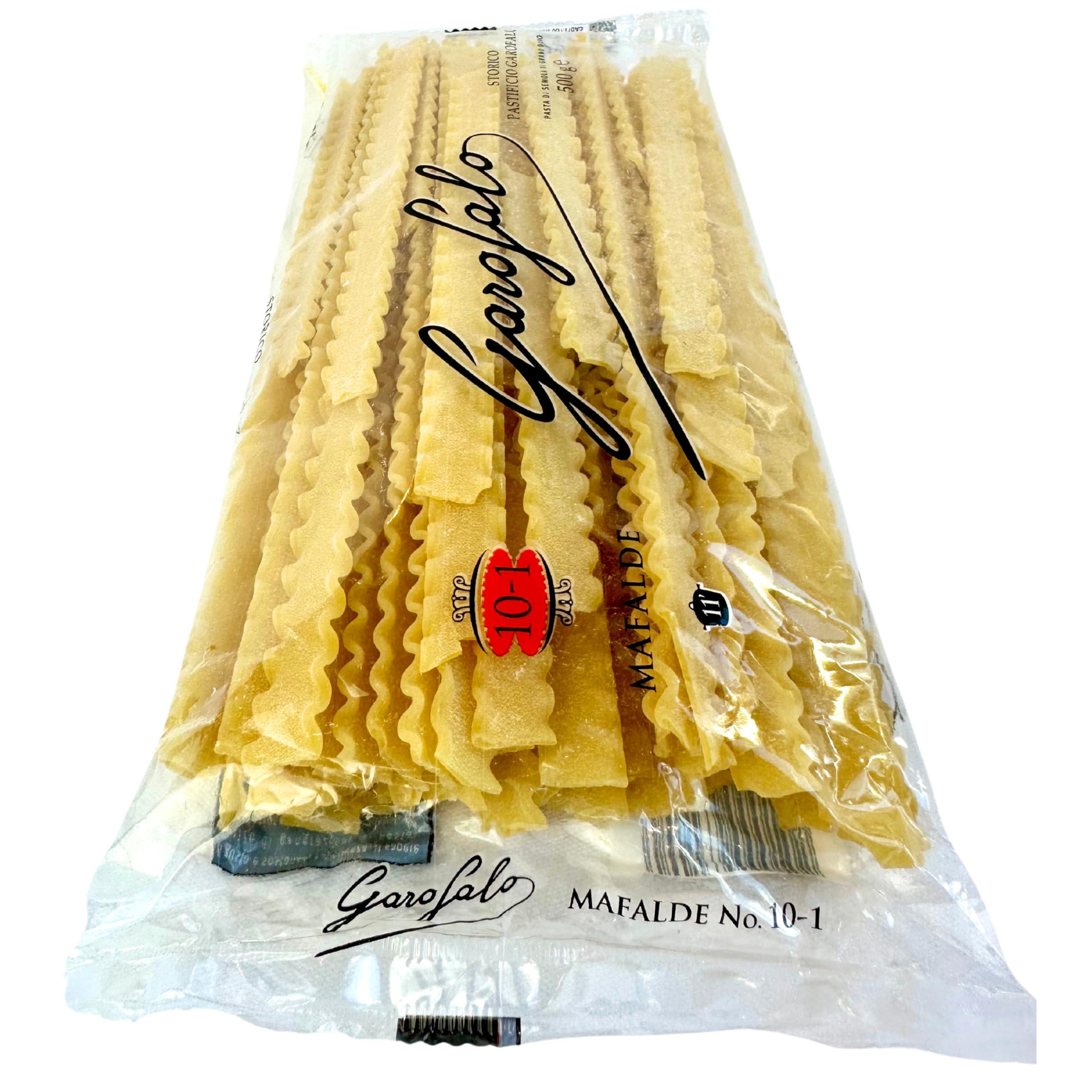 GAROFALO Garofalo Mafalda Pasta from Italy 1.1 lb. (500g) Mafaldine - Reginette Pasta - Similar to Fettuccine - Pappardelle - Tagliatelle - Ribbons - Mafalda Corta - Gragnano - Bronze Cut