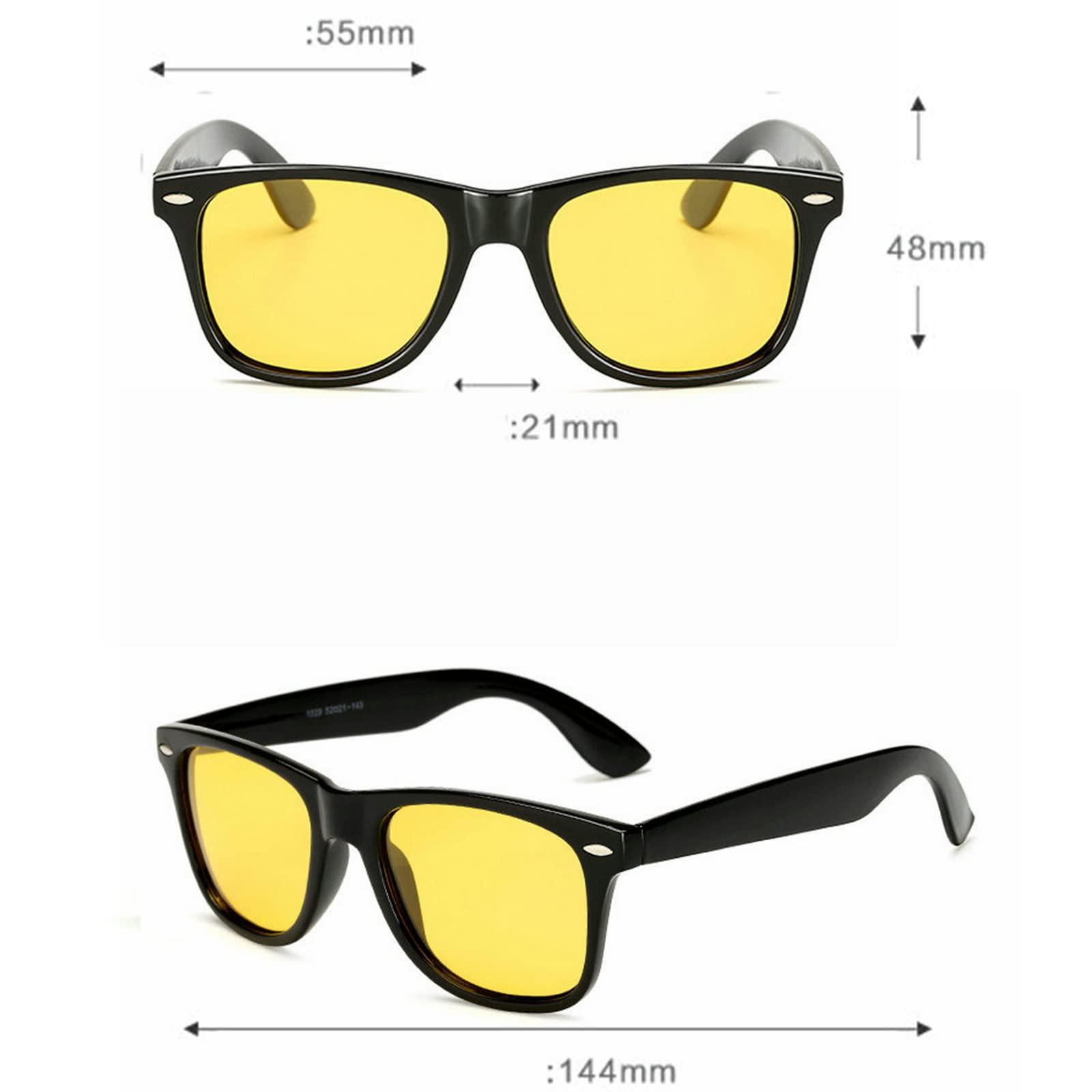 willochra Anti-Glare Night Vision Polarized Reading Glasses for Men Women Sports full lens Sunglasses Readers Anti-Glare goggles (black yellow, 0, multiplier_x)