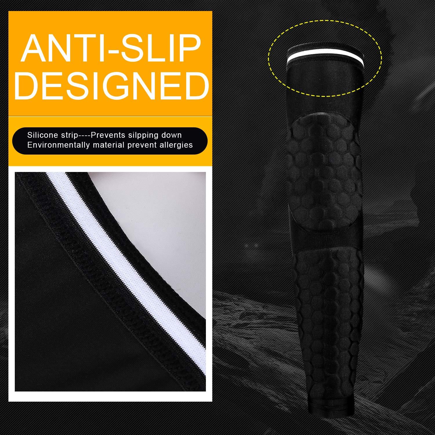 GUOZI GUOZI Arm Elbow Sleeves, [2 Pack] Honeycomb Crashproof Arm Elbow Pads for Youth Adult Sports Football Basketball Volleyball