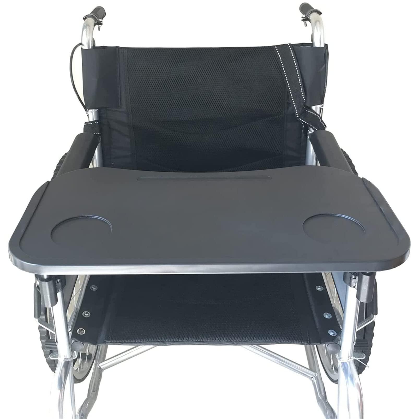 HDXWIFD HDXWIFD Portable Wheelchair Lap Tray Table, Removable Wheelchair Tray Table for Adult Elderly Eating Reading Sturdy ABS Plastic Wheelchair Dining Table Board, Wheelchair Tray
