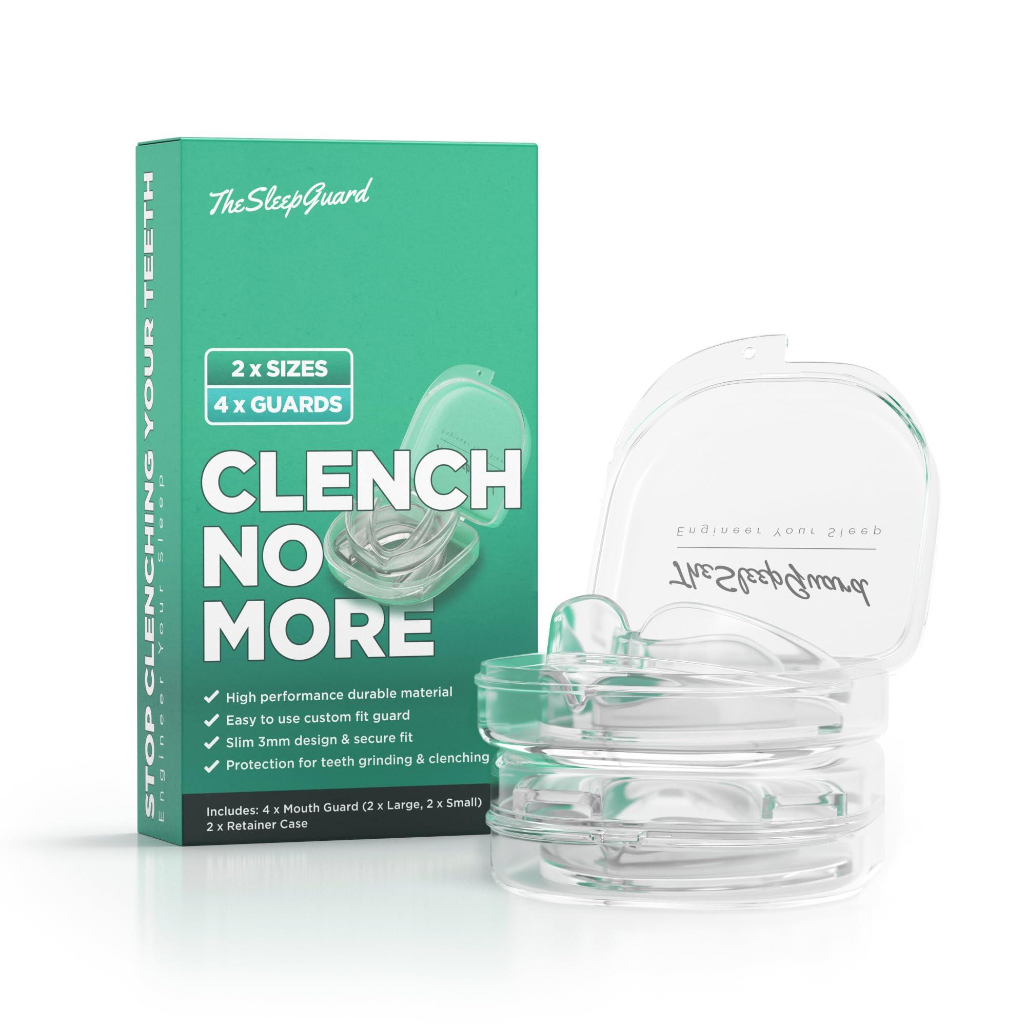 TheSleepGuard TheSleepGuard Mouth Guard for Clenching Teeth at Night [Pack of 4] Best Night Guards for Teeth Grinding, Mouth Guard for Grinding Teeth & TMJ | Night Guard for Men & Women